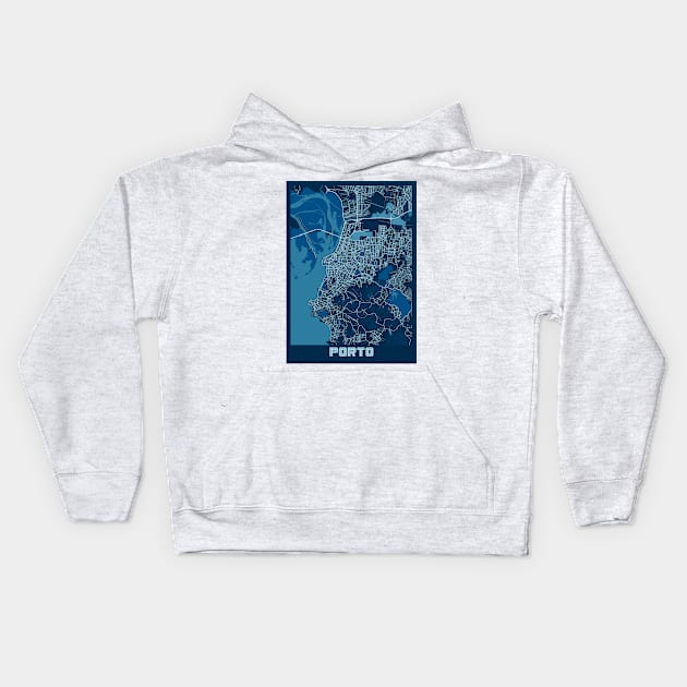 Porto - Portugal Peace City Map Kids Hoodie by tienstencil